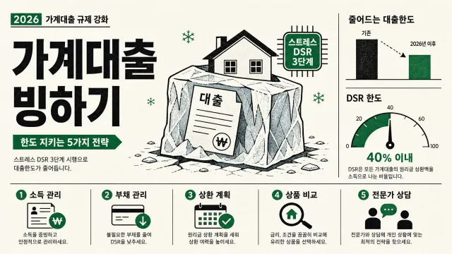 2026년 가계대출 빙하기 생존법: DSR 3단계 규제 속 대출 받는 5가지 전략
