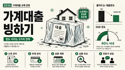 2026년 가계대출 빙하기 생존법 — DSR 3단계 규제 속 대출 받는 5가지 전략